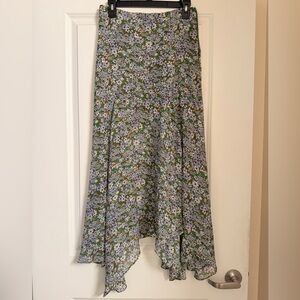 Veronica Beard Shilpa Floral Asymmetric Silk Skirt